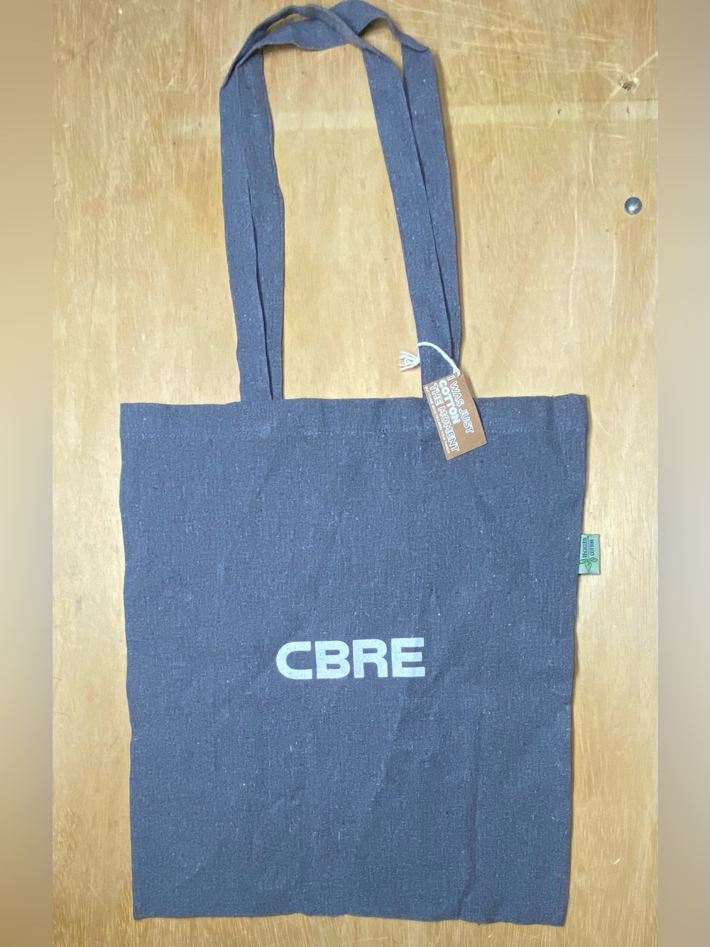 Brand New CBRE Recycled Cotton Tote Bag - Eco-Friendly Gray